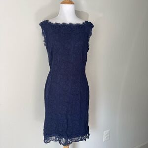 Blue Lace Soieblu sheath dress